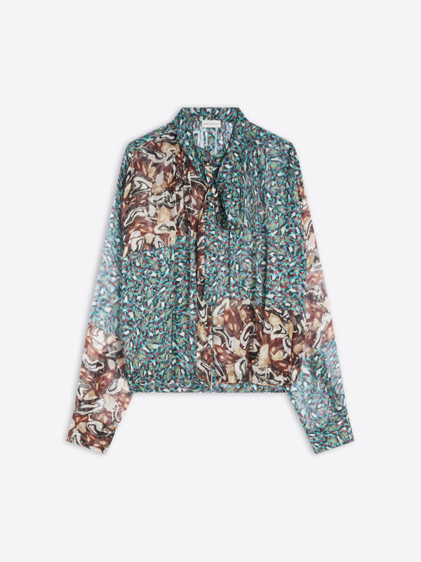 Official product photograph: Dries Van Noten · Drawstring silk blouse