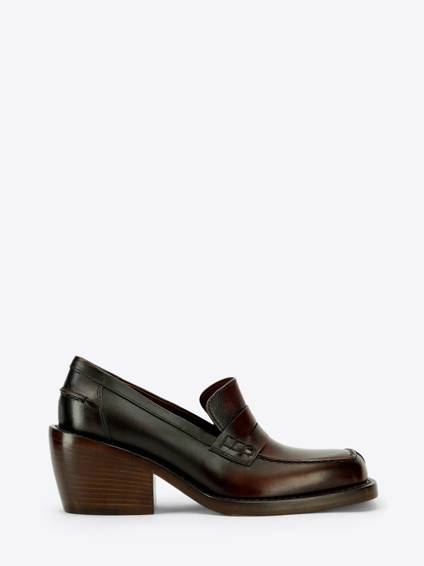 Official product photograph: Dries Van Noten · Heeled leather loafers