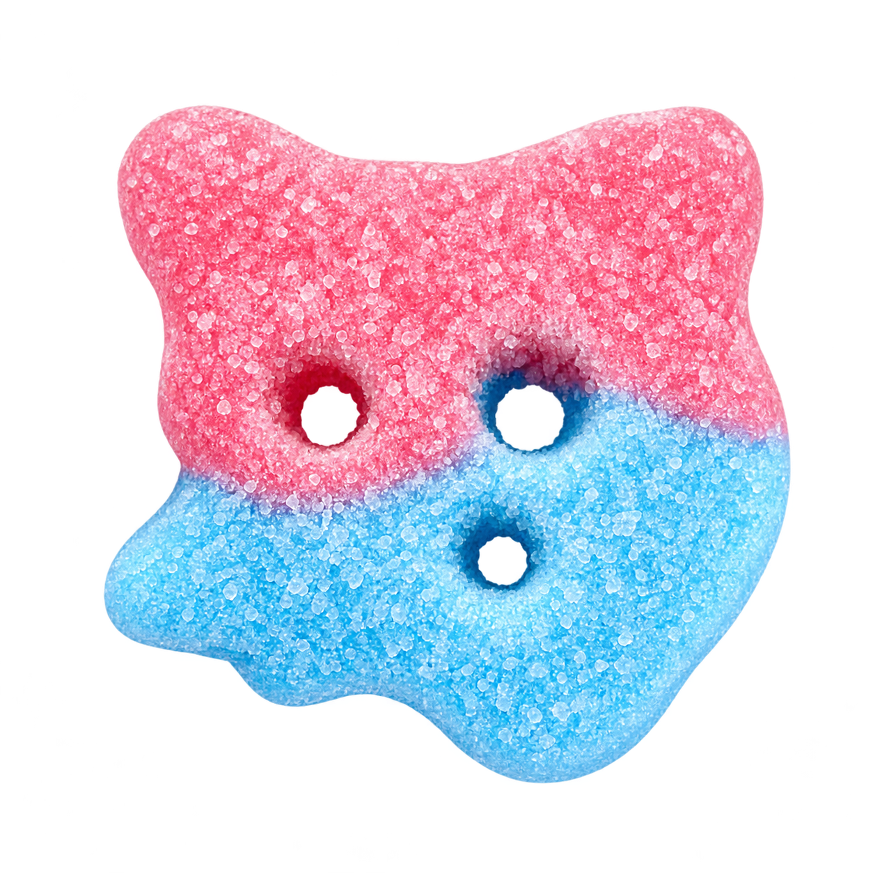 Isolated pink-and-blue skull candy prepared for the interactive scene.