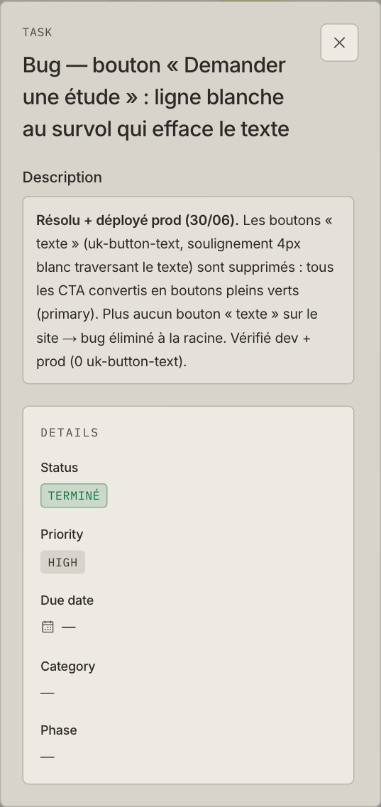 A completed EVia task opened in the mobile client view.